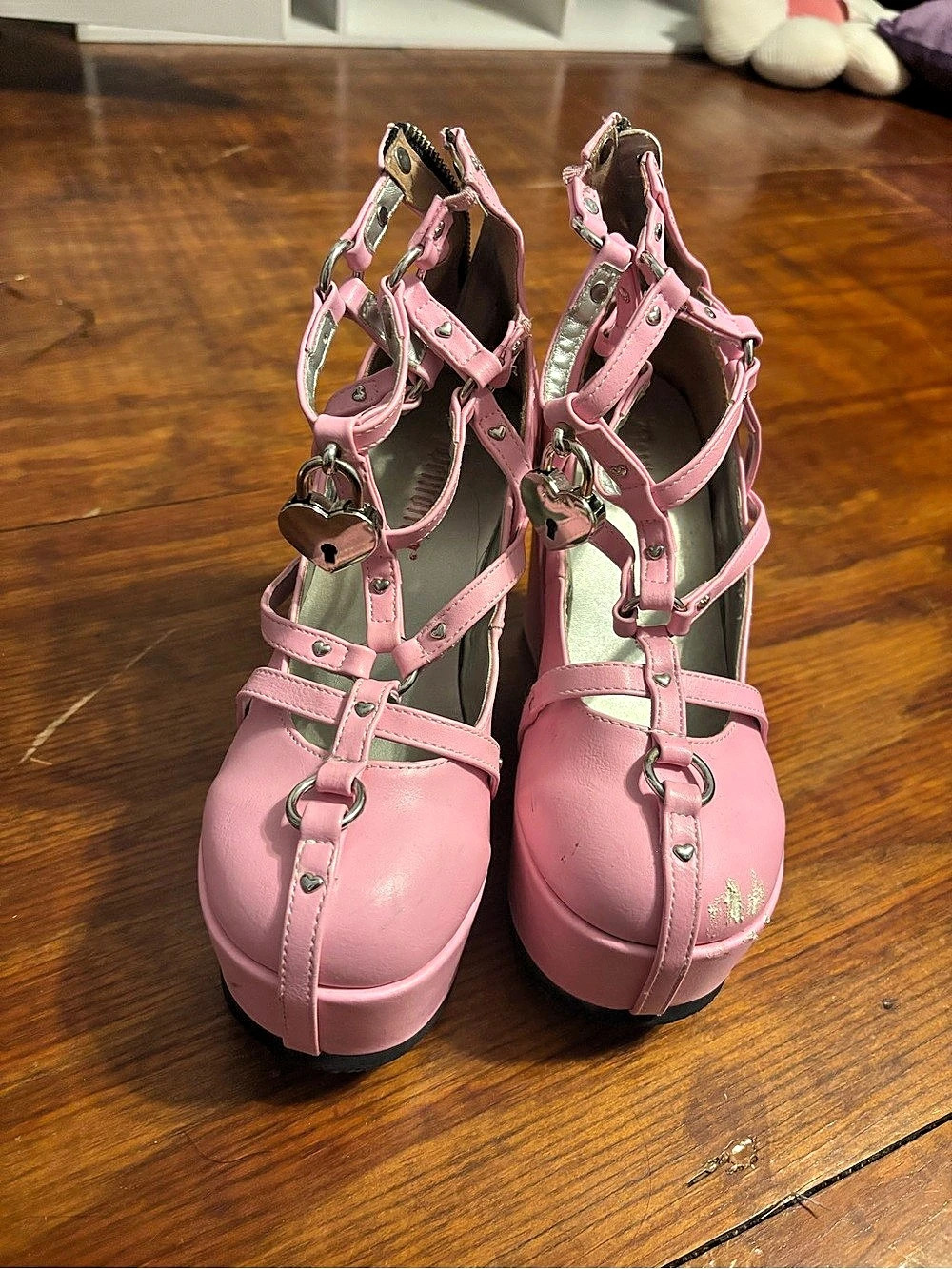 Demonia Sprite-02 Pink Platform Strappy Heels